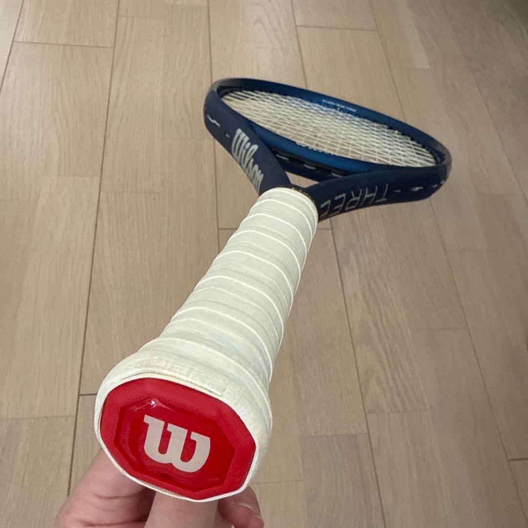 【美品】Wilson THREE テニスラケット ネイビー L3 16×19