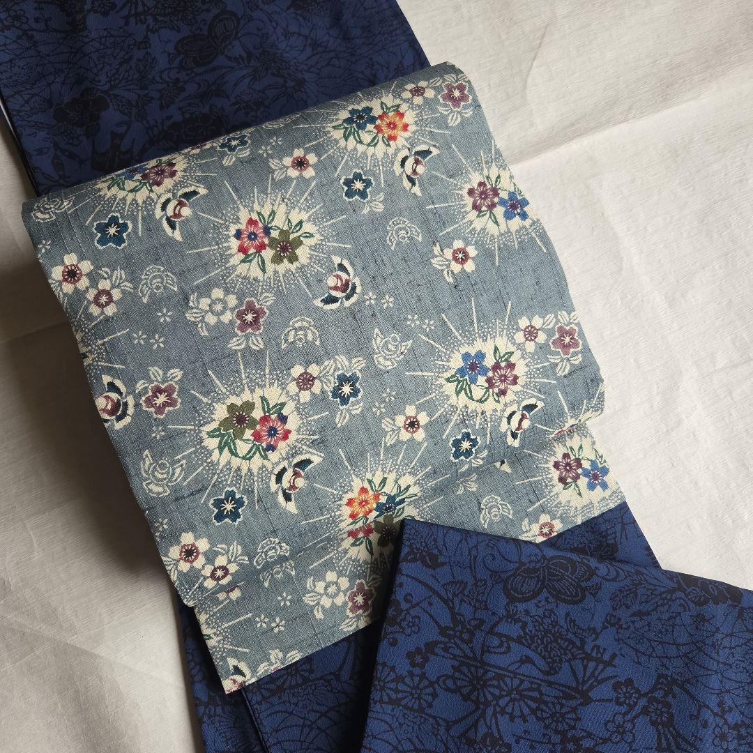 さらりと締める　本場琉球紅型　平野晋二郎　紬名古屋帯