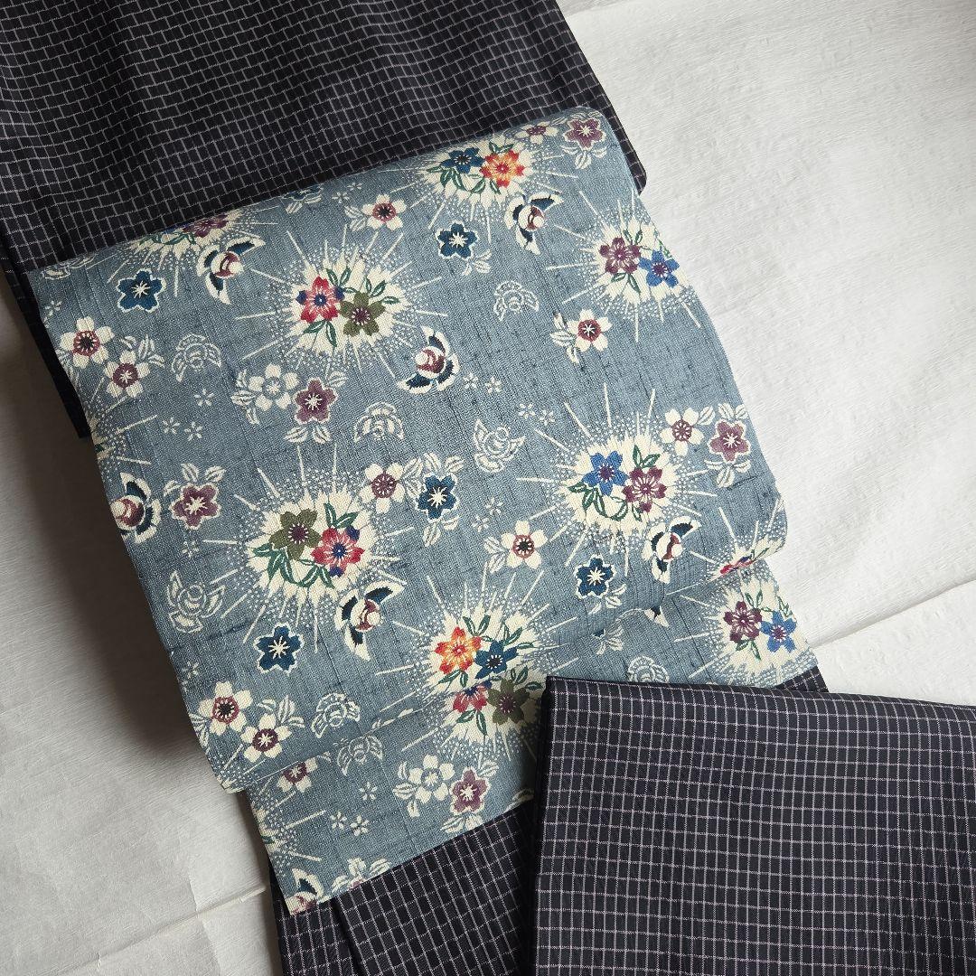 さらりと締める　本場琉球紅型　平野晋二郎　紬名古屋帯