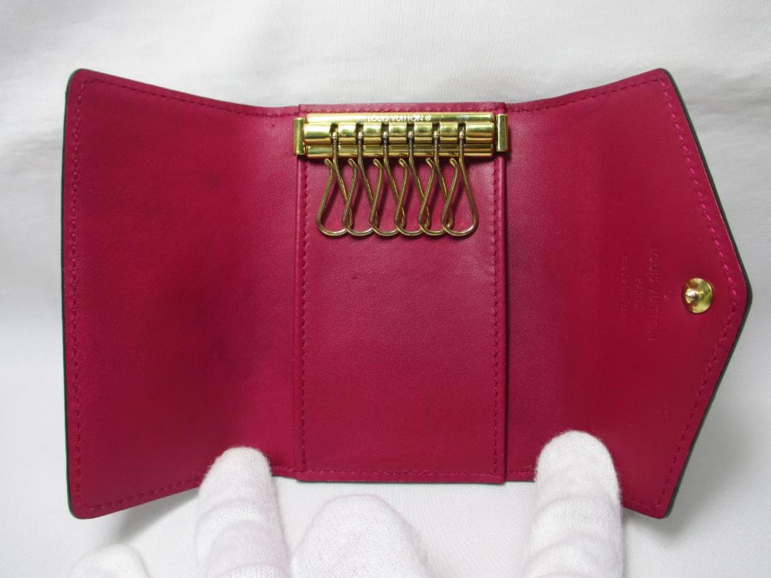 美品 ルイヴィトン ヴェルニ ６連キーケース レッド 赤 中古本物
