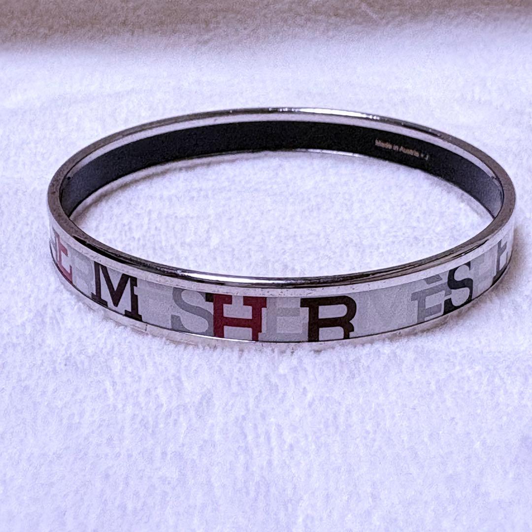 HERMES Émail Bangle ロゴ入り マルチカラー