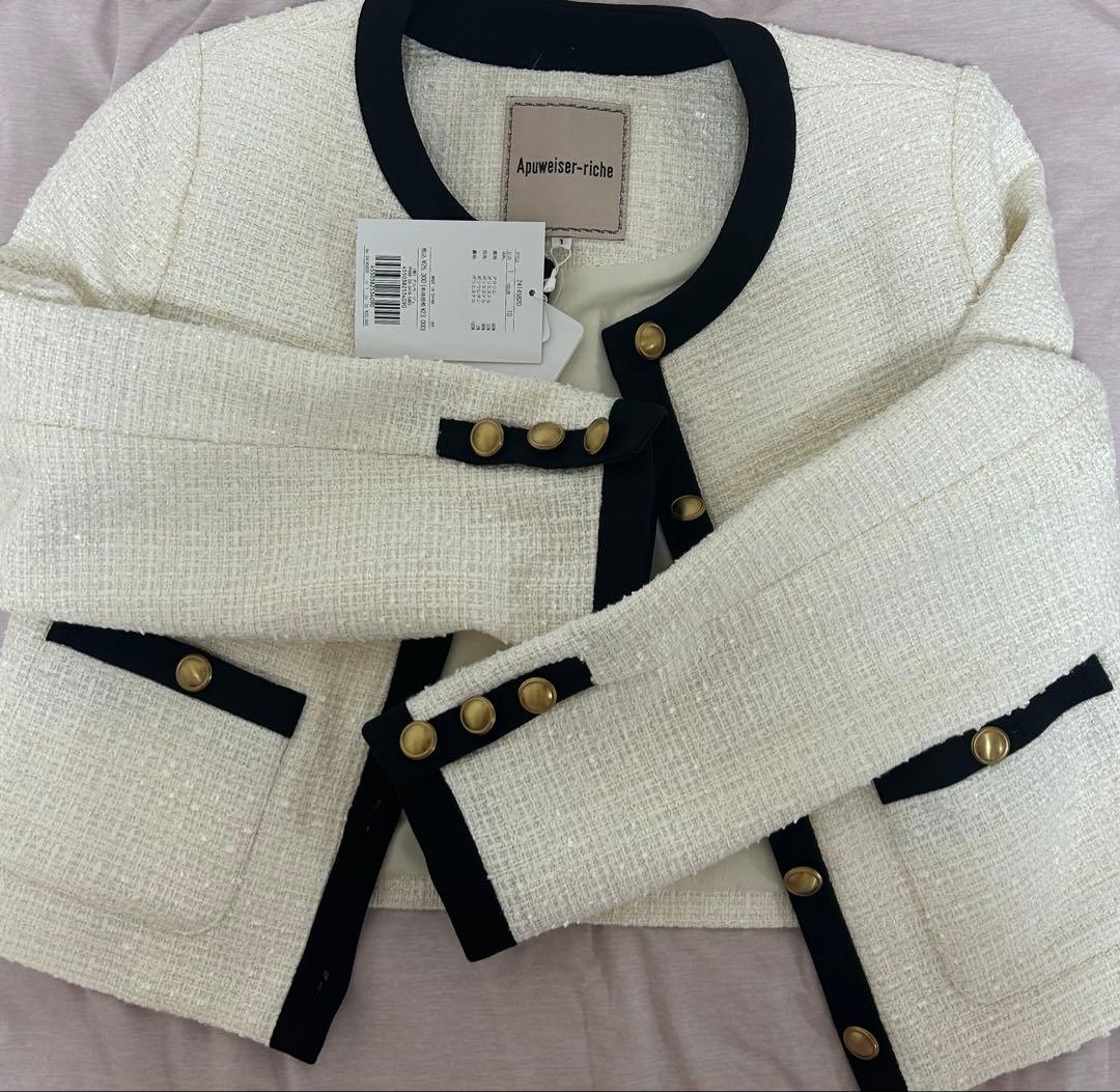 期間限定大幅値下げ中‼︎明日金額戻します。配色ツイードショートジャケット　新品