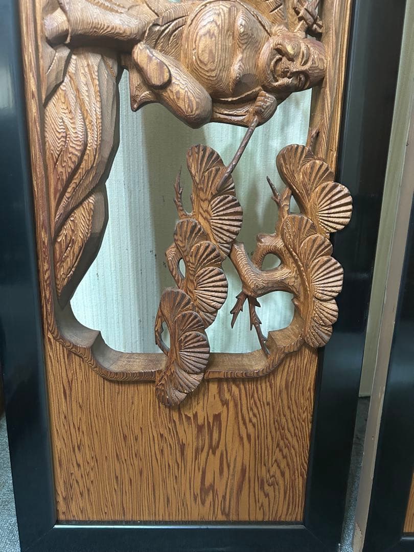 欄間　一対　七福神　建具