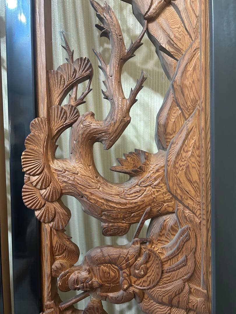 欄間　一対　七福神　建具