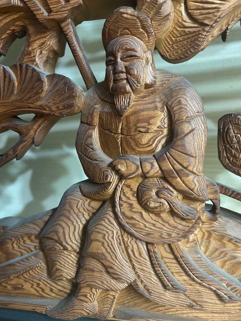 欄間　一対　七福神　建具