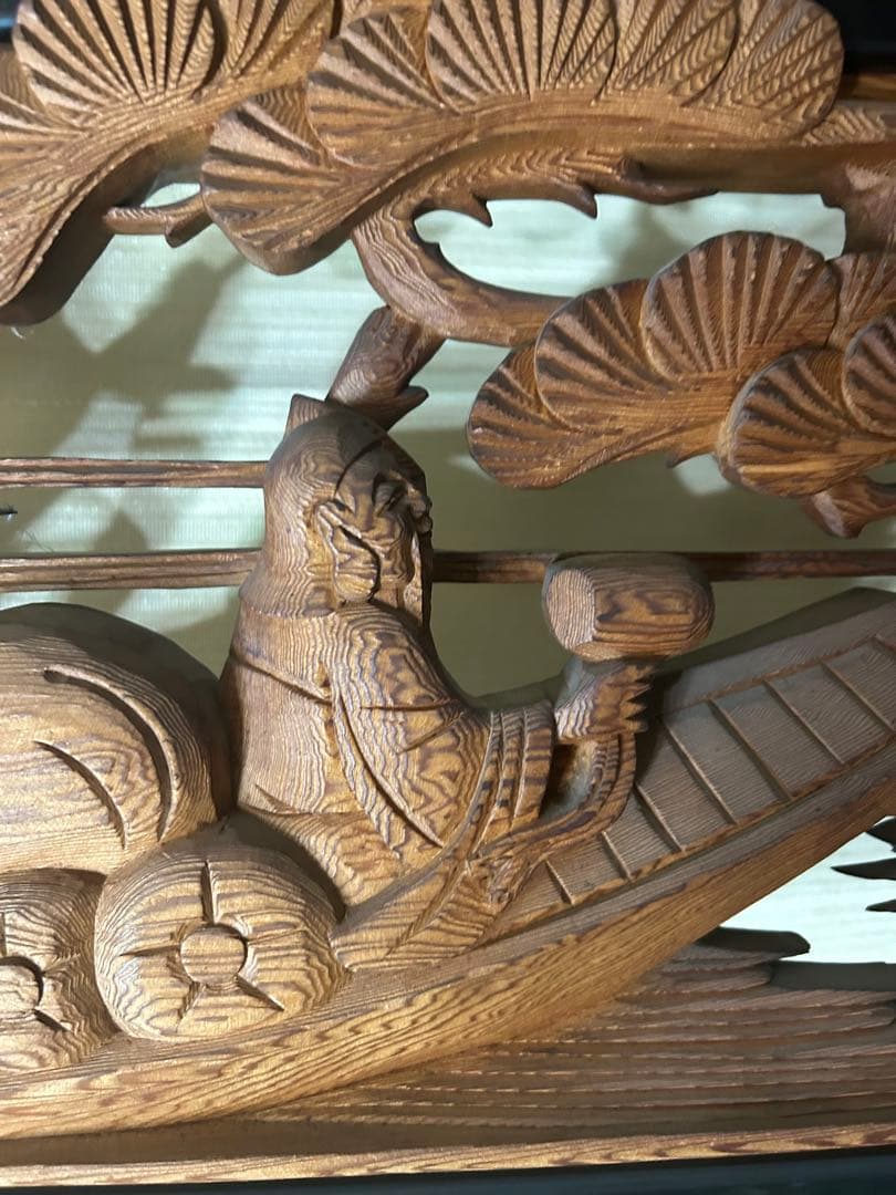 欄間　一対　七福神　建具