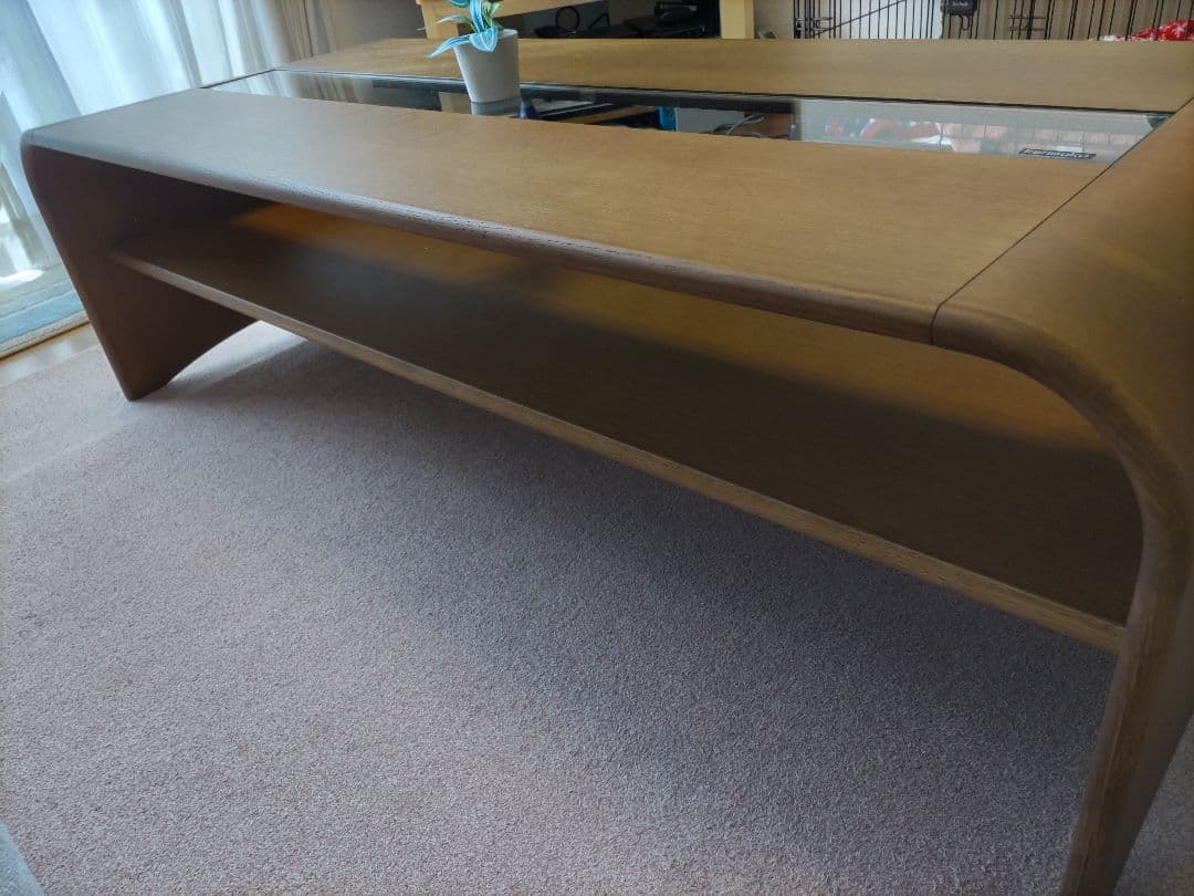 カリモク センターテーブル ガラス天板 収納付き