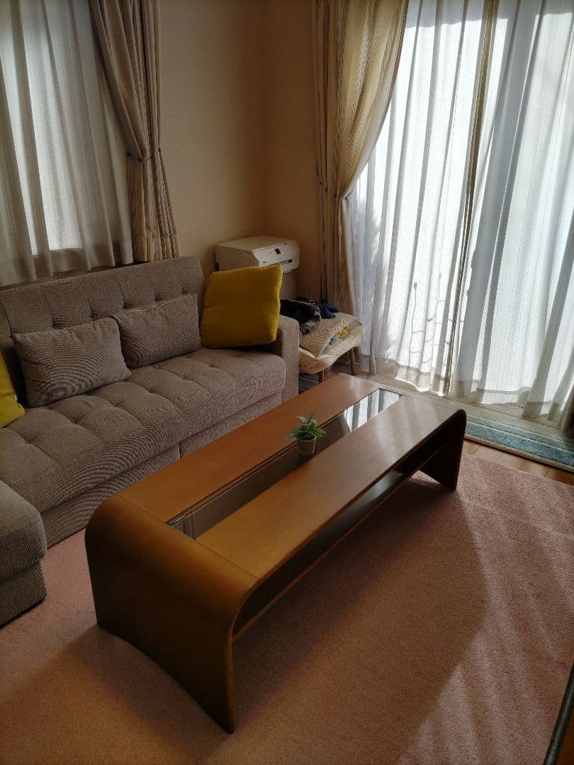 カリモク センターテーブル ガラス天板 収納付き