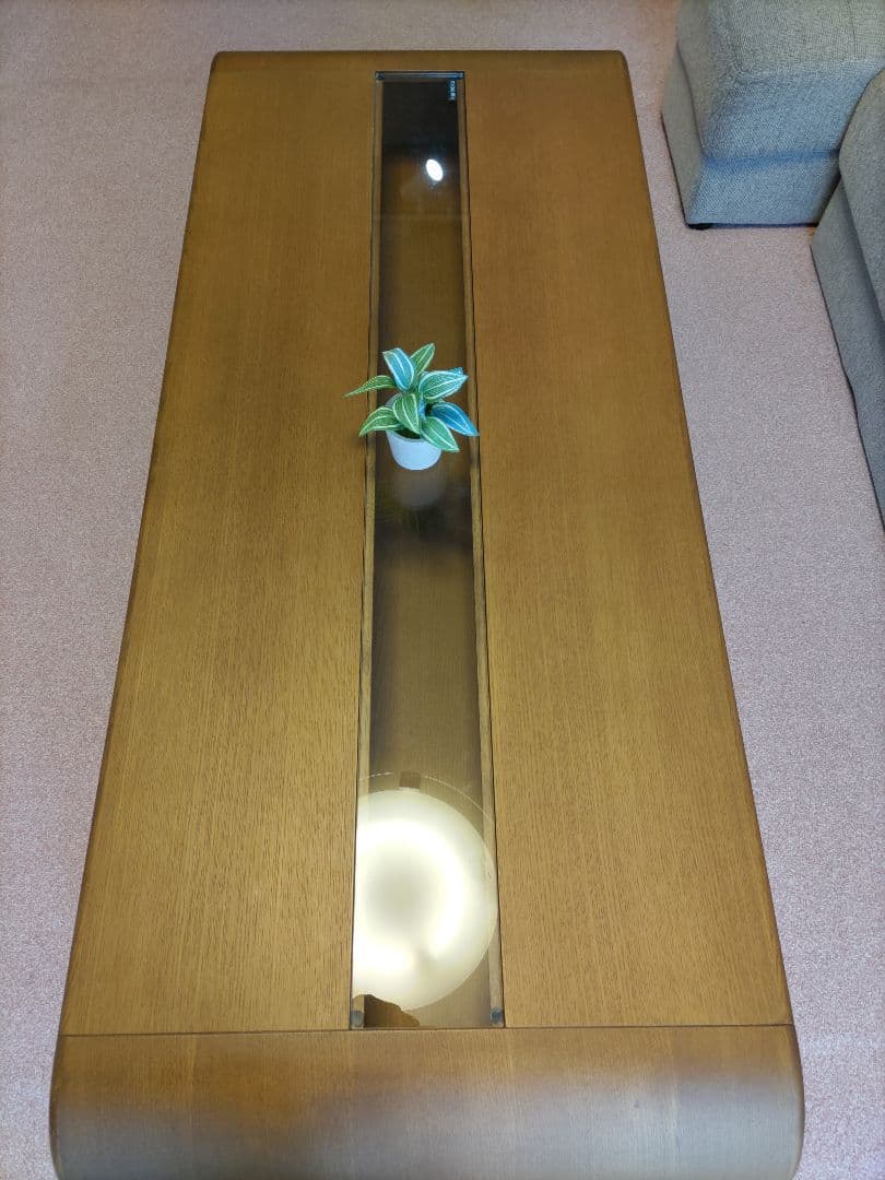 カリモク センターテーブル ガラス天板 収納付き