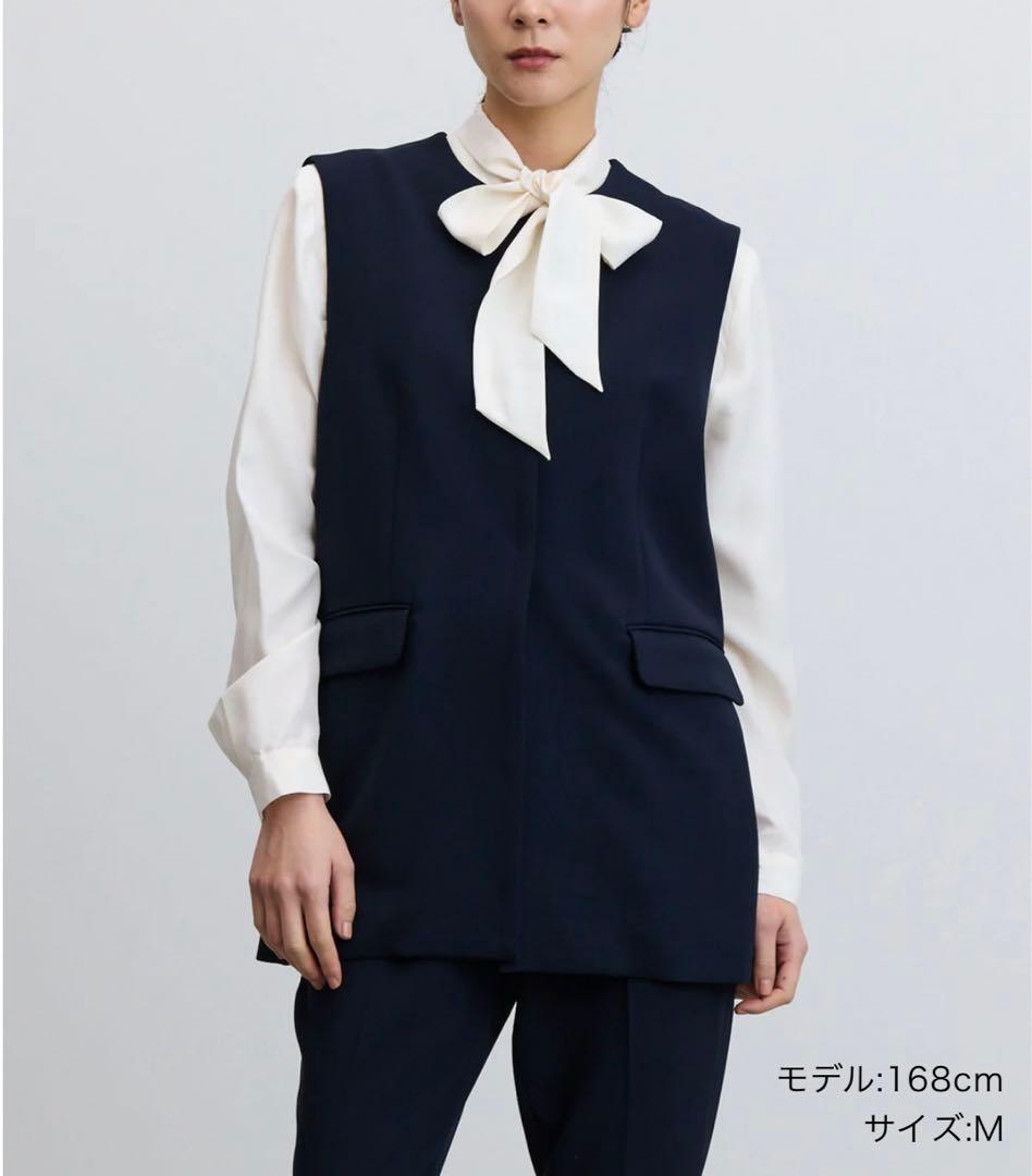 週末セールはやいものがい！SOÉJU ノーカラー　スリーブレジャケット ネイビー