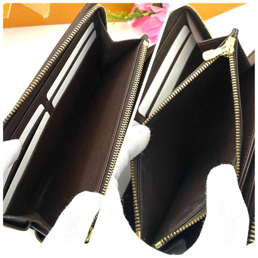 ルイ ヴィトン◎ジッピーウォレット ダミエ 茶 ラウンドファスナー エベヌ