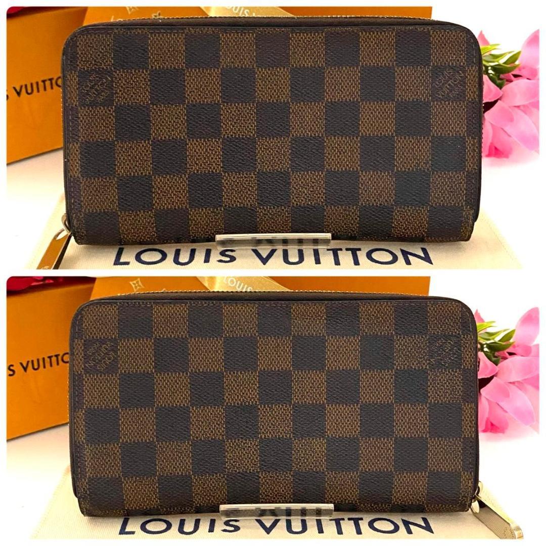 ルイ ヴィトン◎ジッピーウォレット ダミエ 茶 ラウンドファスナー エベヌ