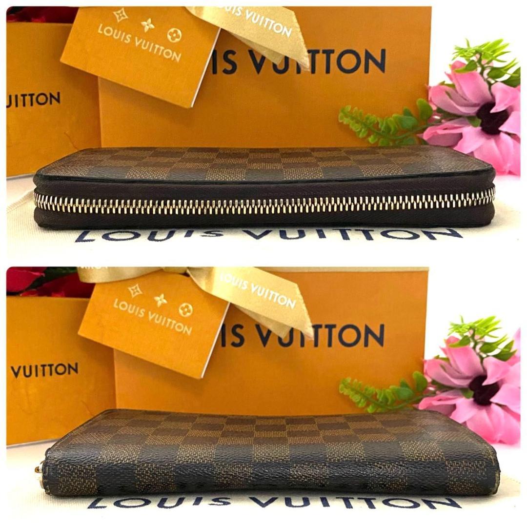 ルイ ヴィトン◎ジッピーウォレット ダミエ 茶 ラウンドファスナー エベヌ