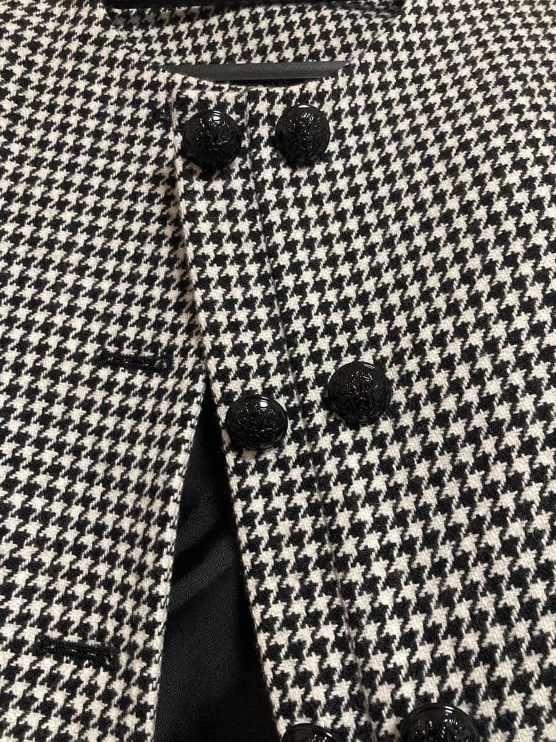 m*u様 BLUELEA 千鳥柄 ノーカラージャケット
