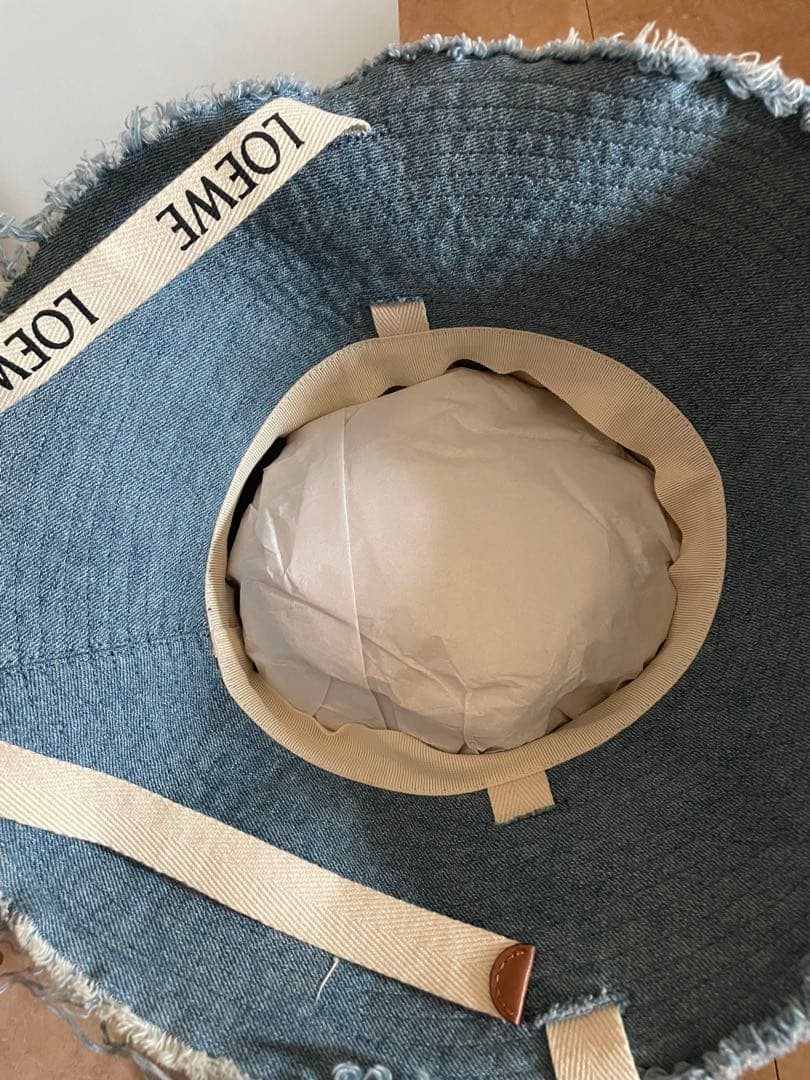 LOEWE ロエベ フレイド フィッシャーマンハット (デニム＆カーフ)