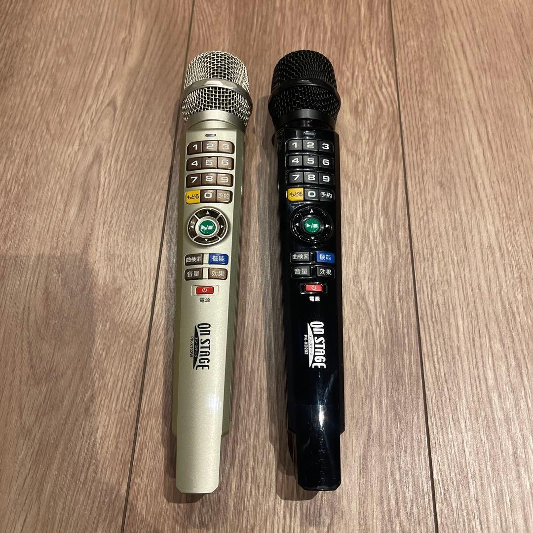 オンステージ カラオケ マイク2台　デュエット　1000曲内蔵　新品電池付