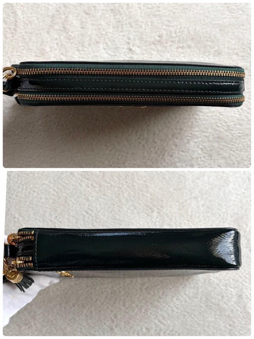 美品✨ATAO アタオ アミュレット ショルダーウォレット ディープエメラルド