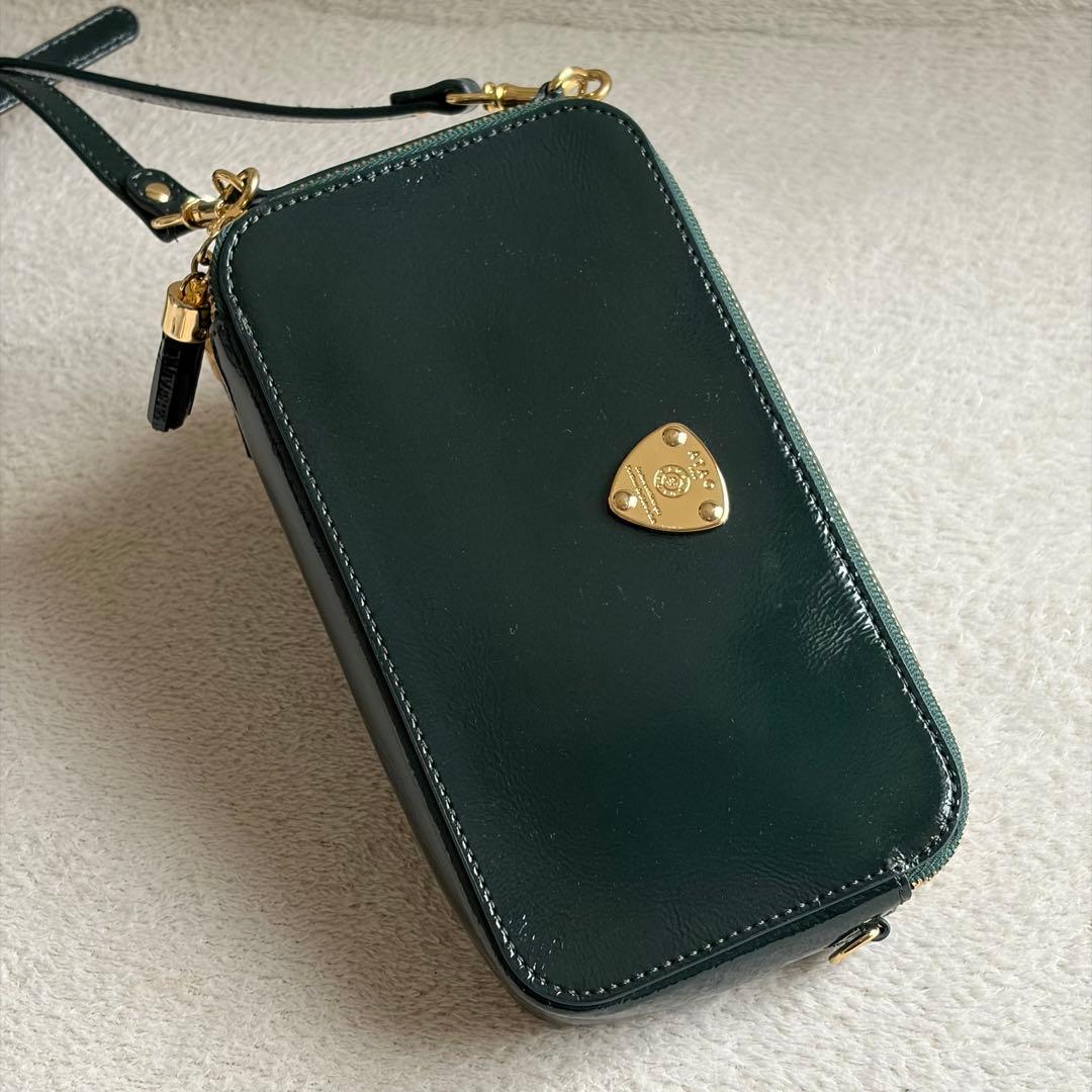 美品✨ATAO アタオ アミュレット ショルダーウォレット ディープエメラルド