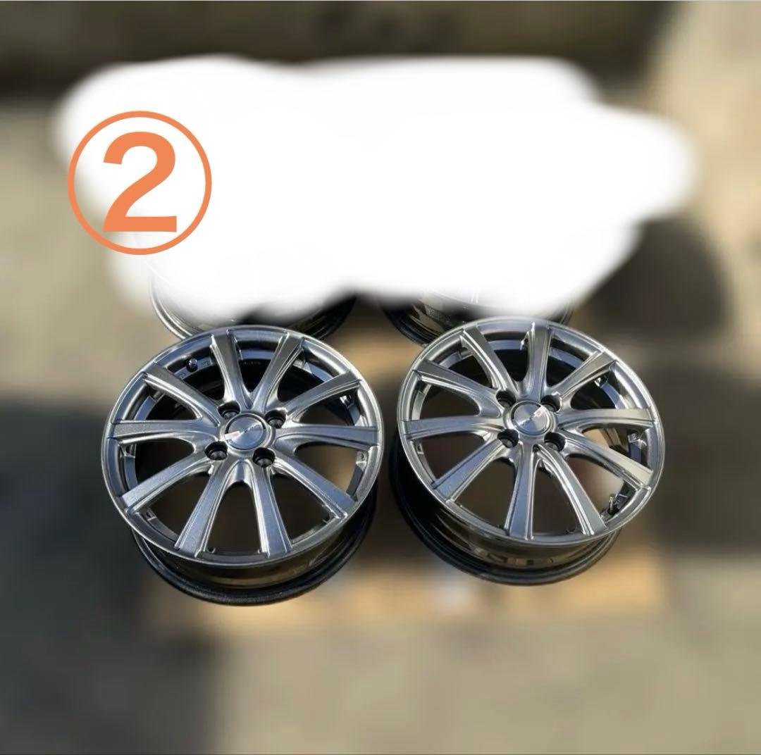 シルバー 15インチ ホイール 4X100 4穴　②