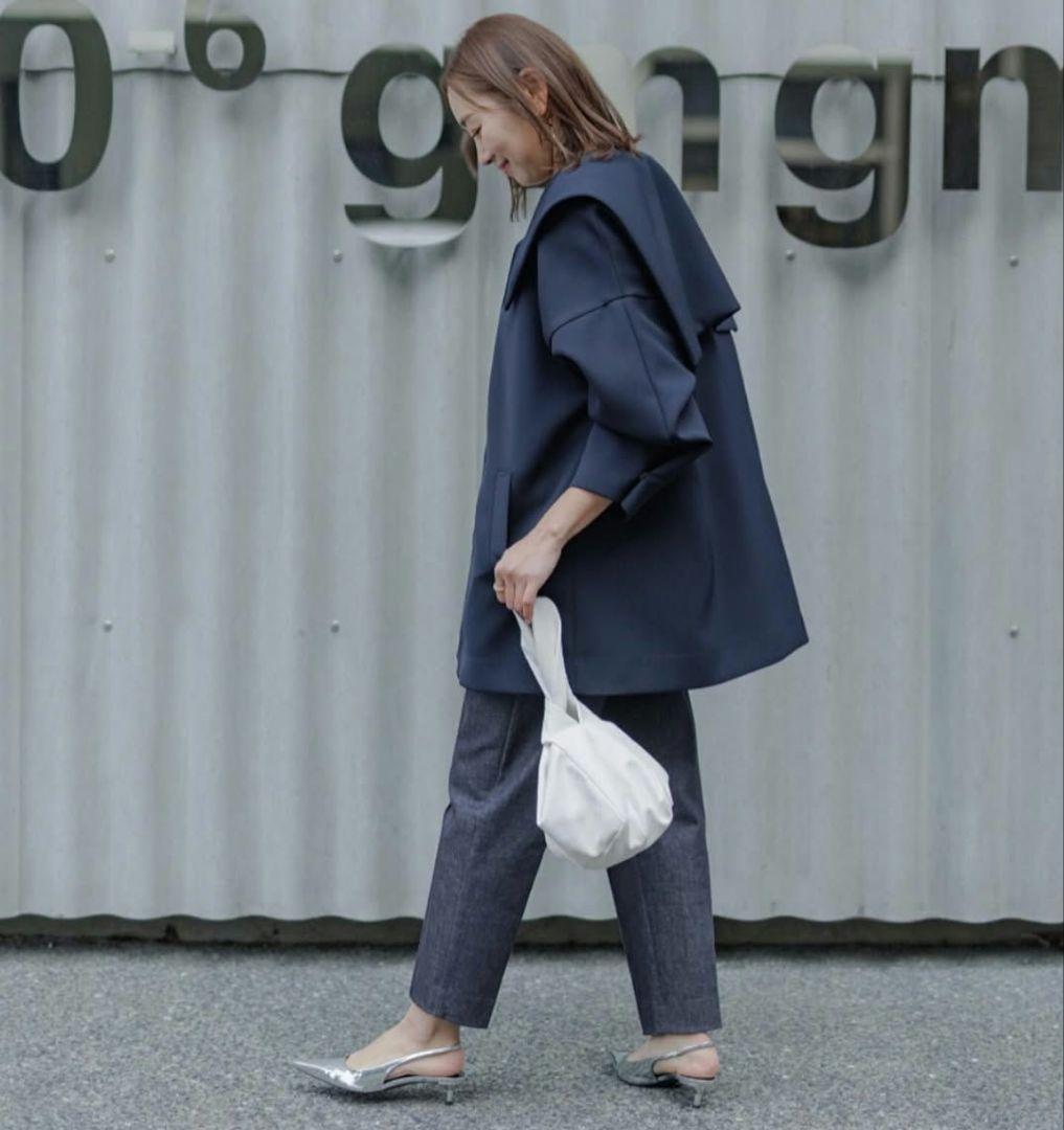 ★タグ付き 未使用 Liten リテン セーラーカラーコート ネイビー