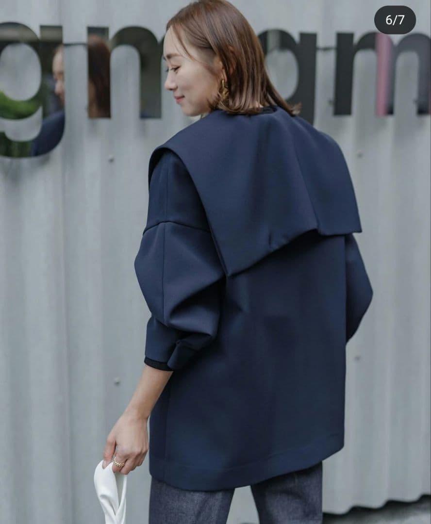 ★タグ付き 未使用 Liten リテン セーラーカラーコート ネイビー