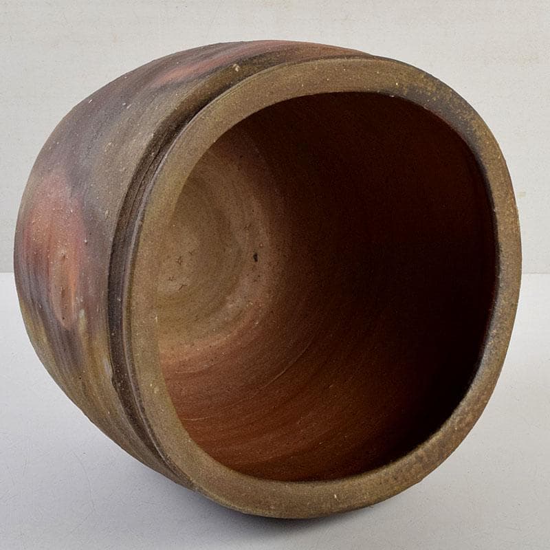 茶道具　備前焼　小山末廣作　一重口水指　共布共箱　C　9163D