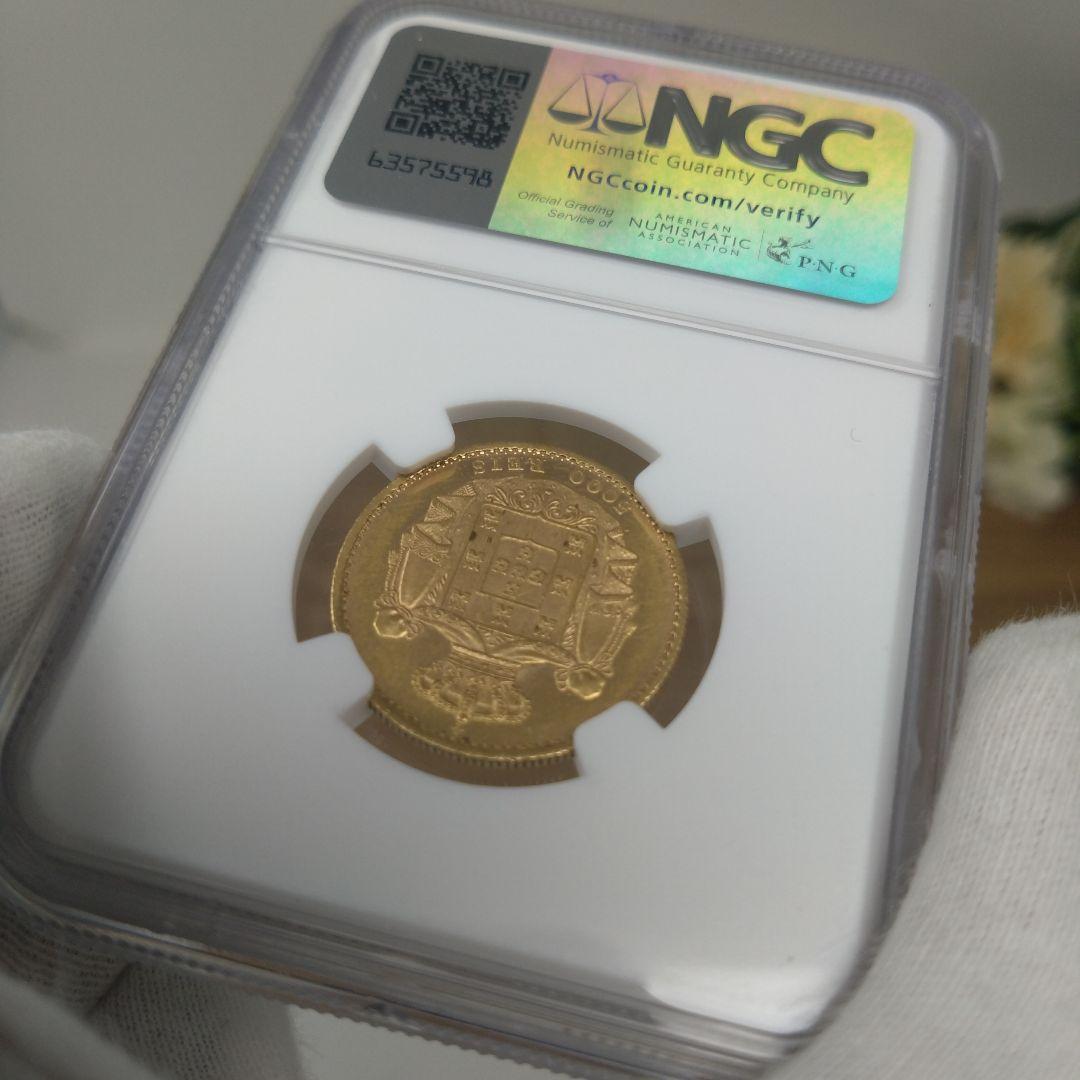 NGC-MS61 金貨 ポルトガル 5000レイス 1889 ルイス1世