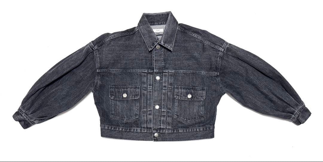 HYKE バルーンスリーブデニムジャケット　Black size1