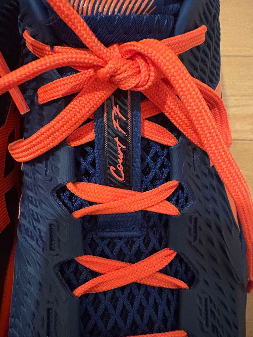 asics Court FF テニスシューズ ネイビー/オレンジ