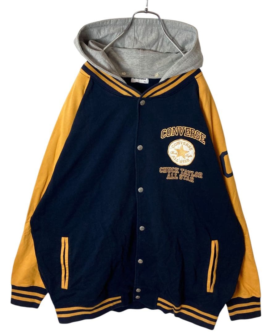 CONVERSEでかロゴ フード付きスウェットスタジャン5Lビッグサイズ