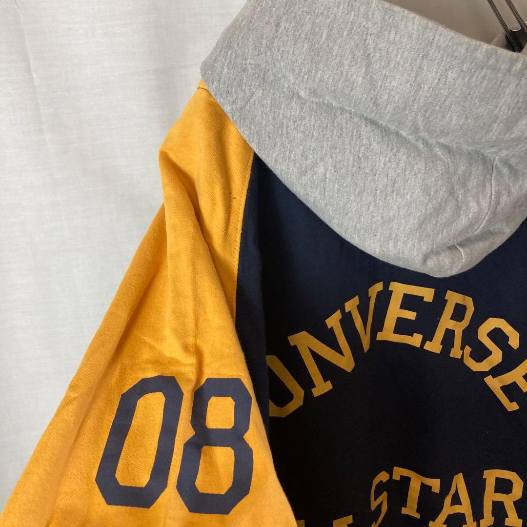 CONVERSEでかロゴ フード付きスウェットスタジャン5Lビッグサイズ