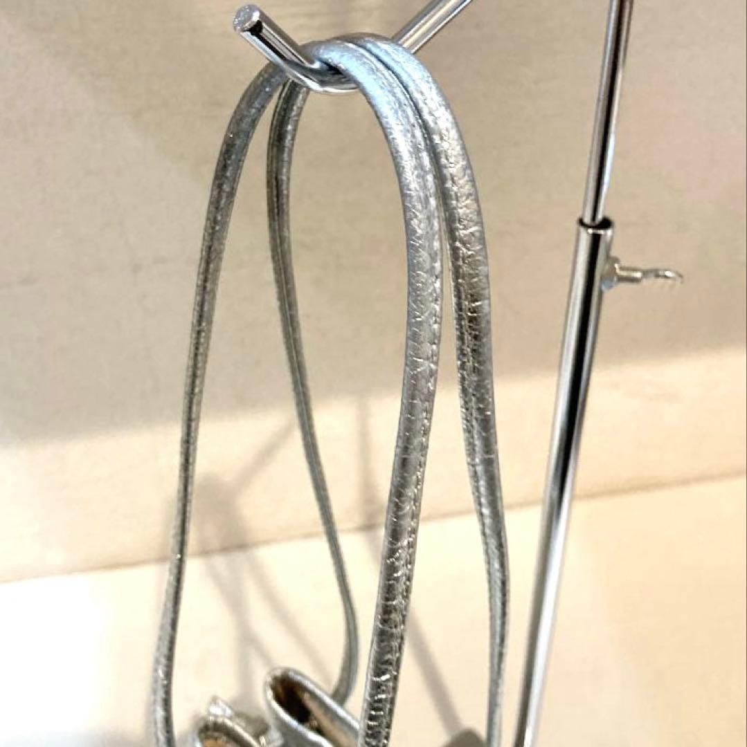 【美品】MARCO MASI 巾着　スタッズ ショルダーバッグ　シルバー