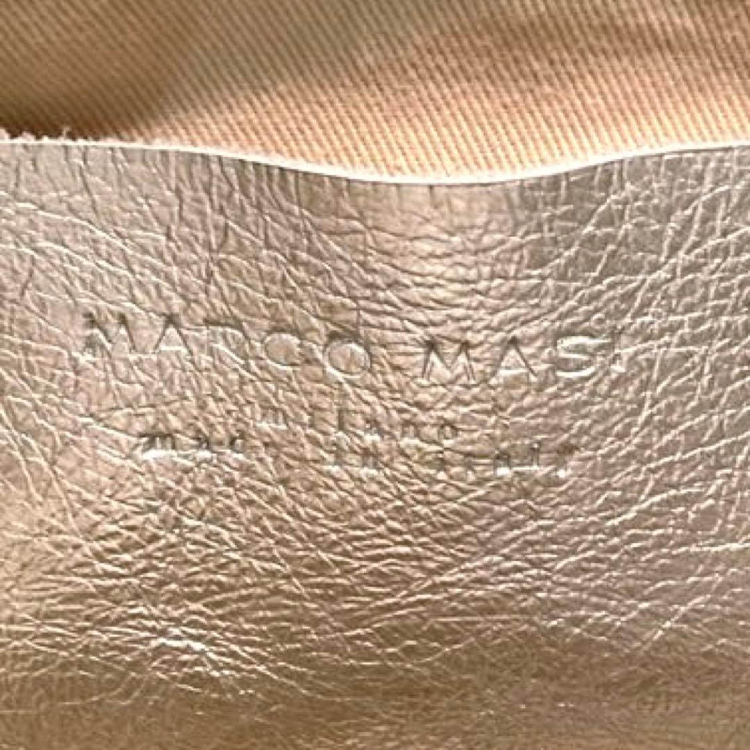 【美品】MARCO MASI 巾着　スタッズ ショルダーバッグ　シルバー