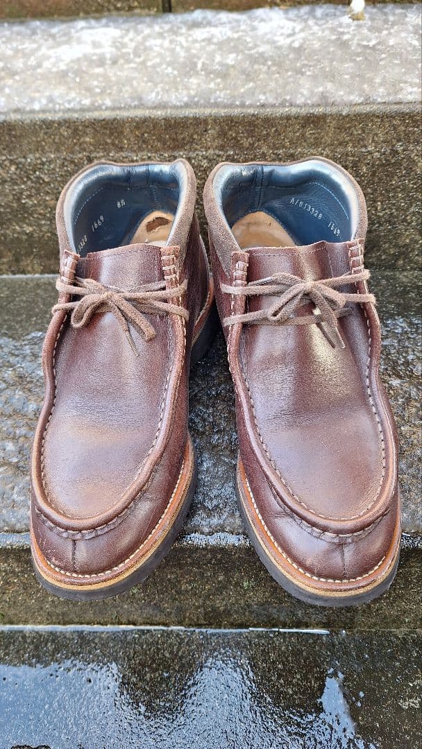 フラットヘッド ステアハイド モカシンブーツ ブラウン