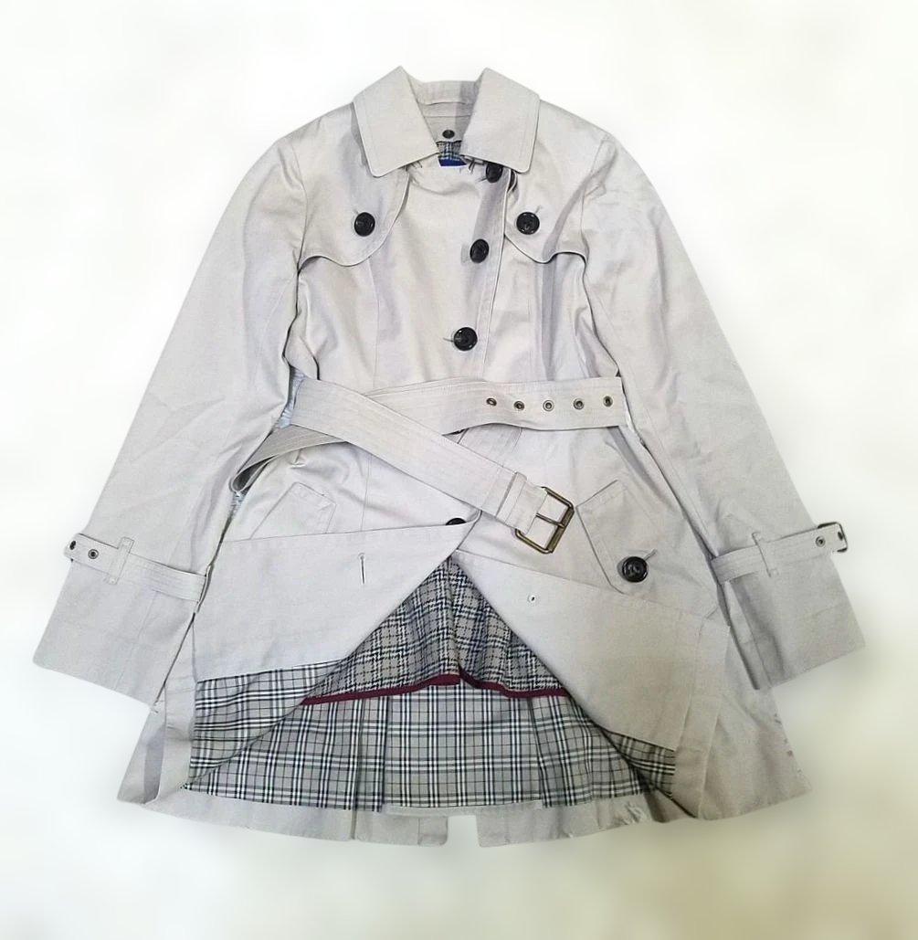 【美品】バーバリーブルーレーベル トレンチコート ライナー ベルト ノバチェック