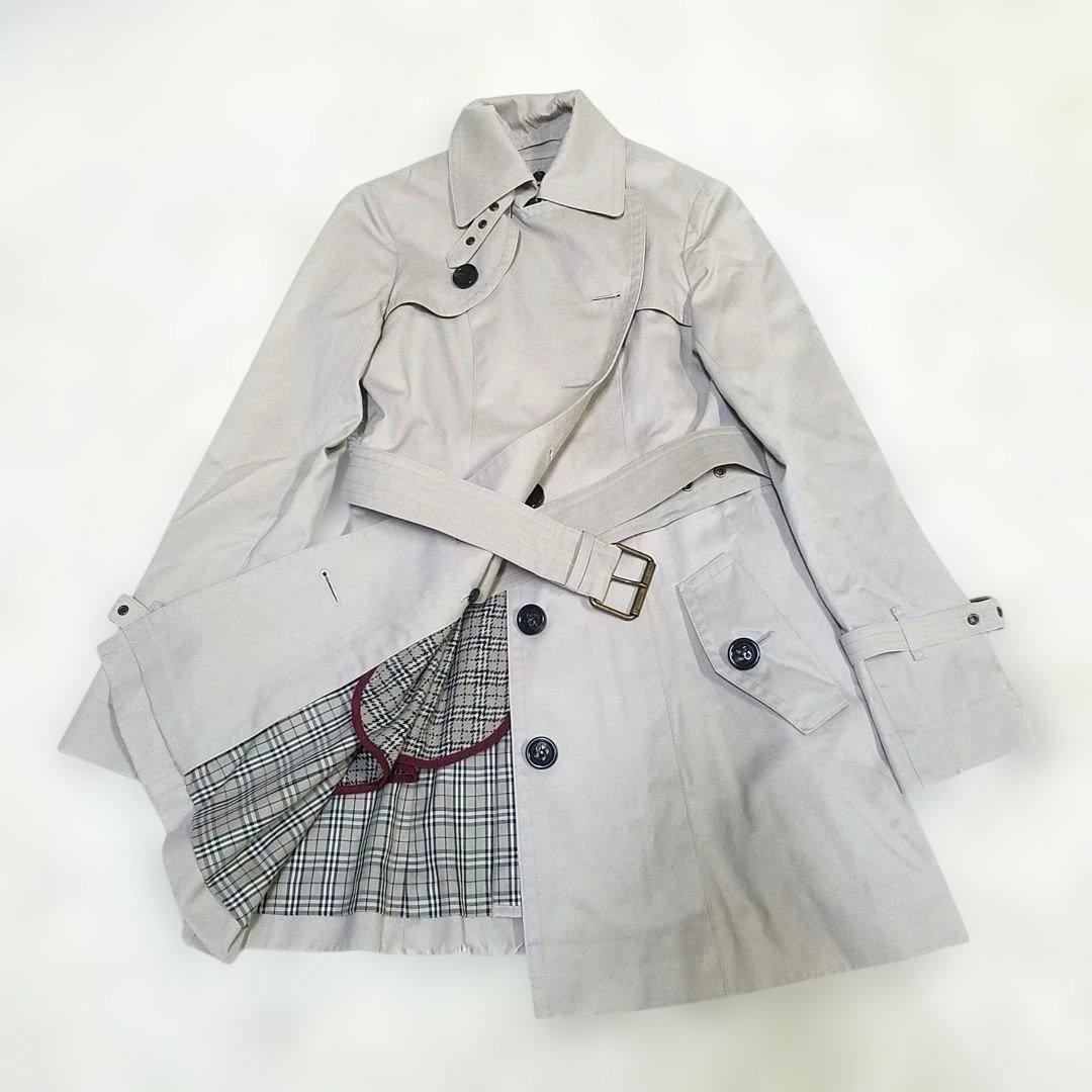 【美品】バーバリーブルーレーベル トレンチコート ライナー ベルト ノバチェック