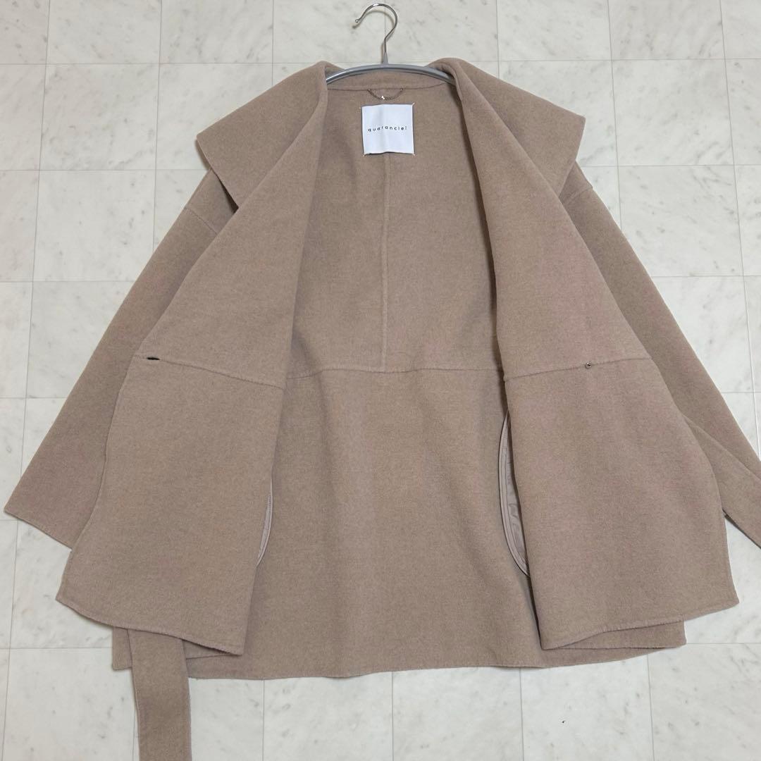 quaranciel リバーケープショートコート ウール混 Free