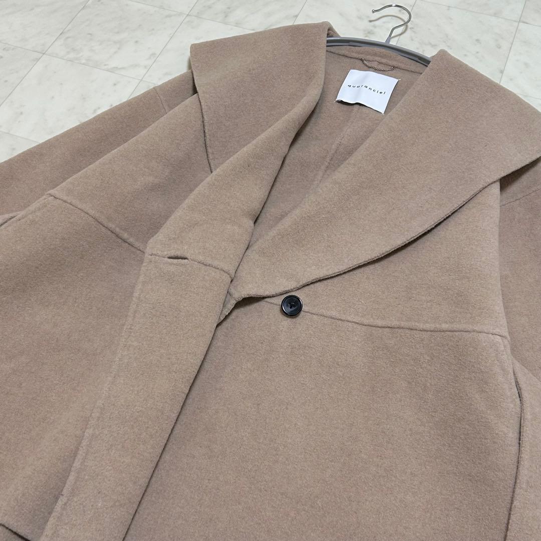 quaranciel リバーケープショートコート ウール混 Free