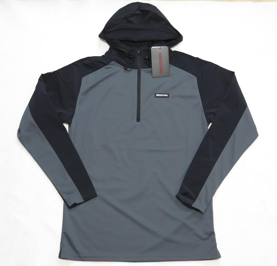 ⓂBRIEFING GOLF ブリーフィングゴルフ背面ロゴハーフジップフーディー