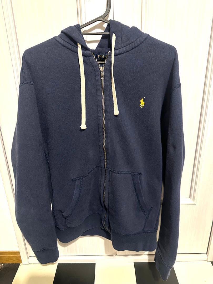 り*様 Polo サーマル 肉厚 鬼フェード ジップパーカー y2k ナス紺
