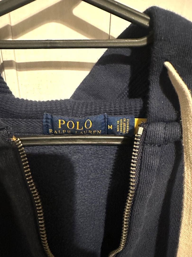 り*様 Polo サーマル 肉厚 鬼フェード ジップパーカー y2k ナス紺