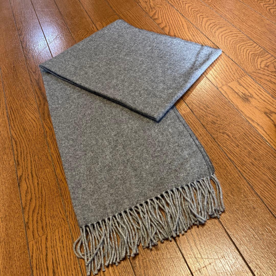 Ralph Lauren グレー マフラー ONE SIZE フリンジ付き