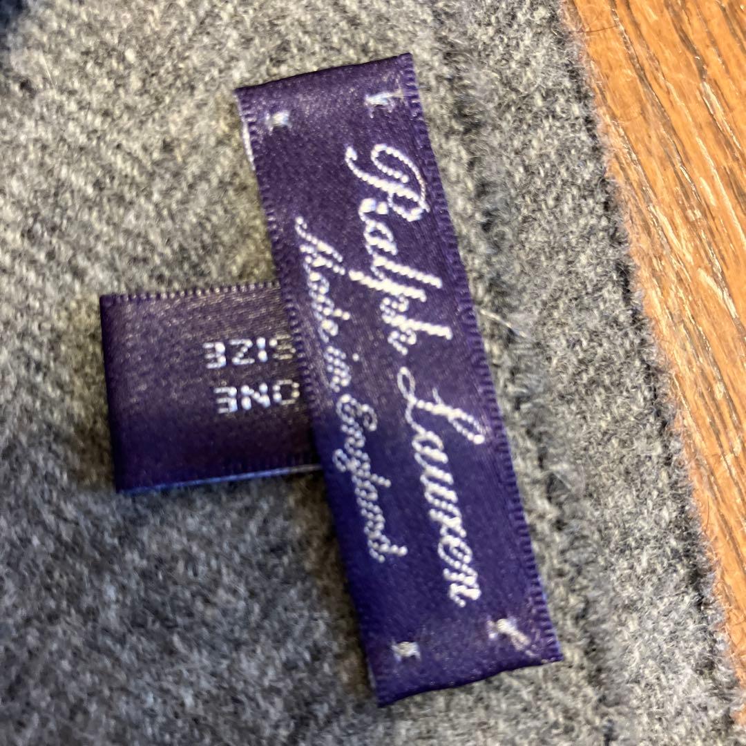 Ralph Lauren グレー マフラー ONE SIZE フリンジ付き