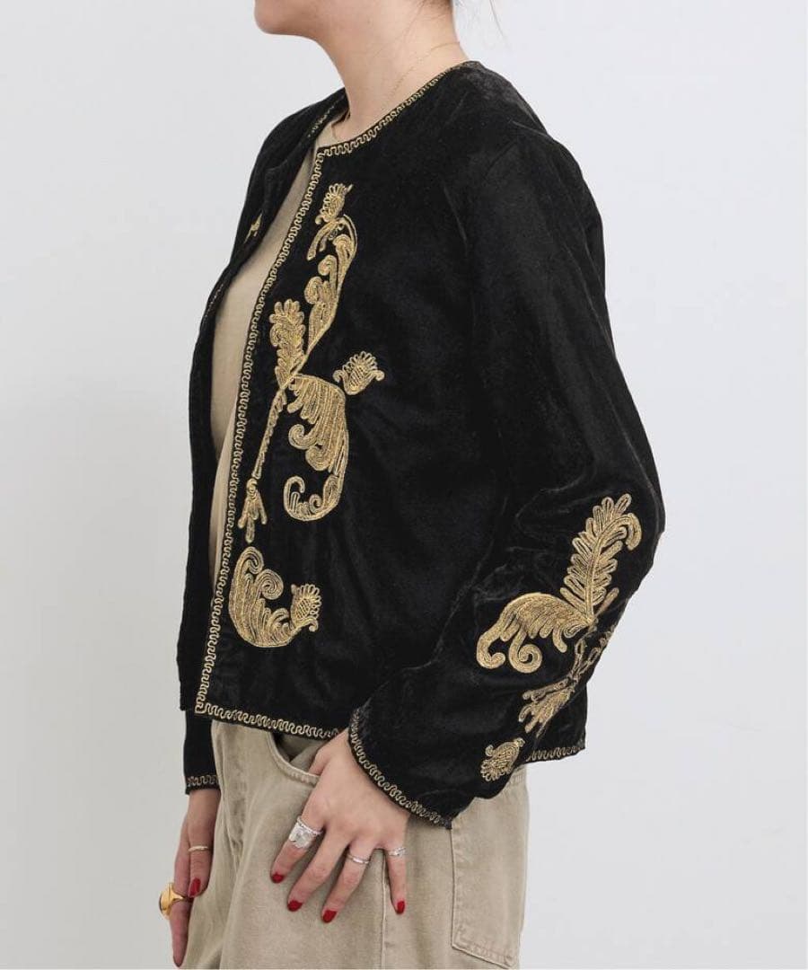 【COUTURE D’ADAM】VELVET EMBROIDERY JACKET