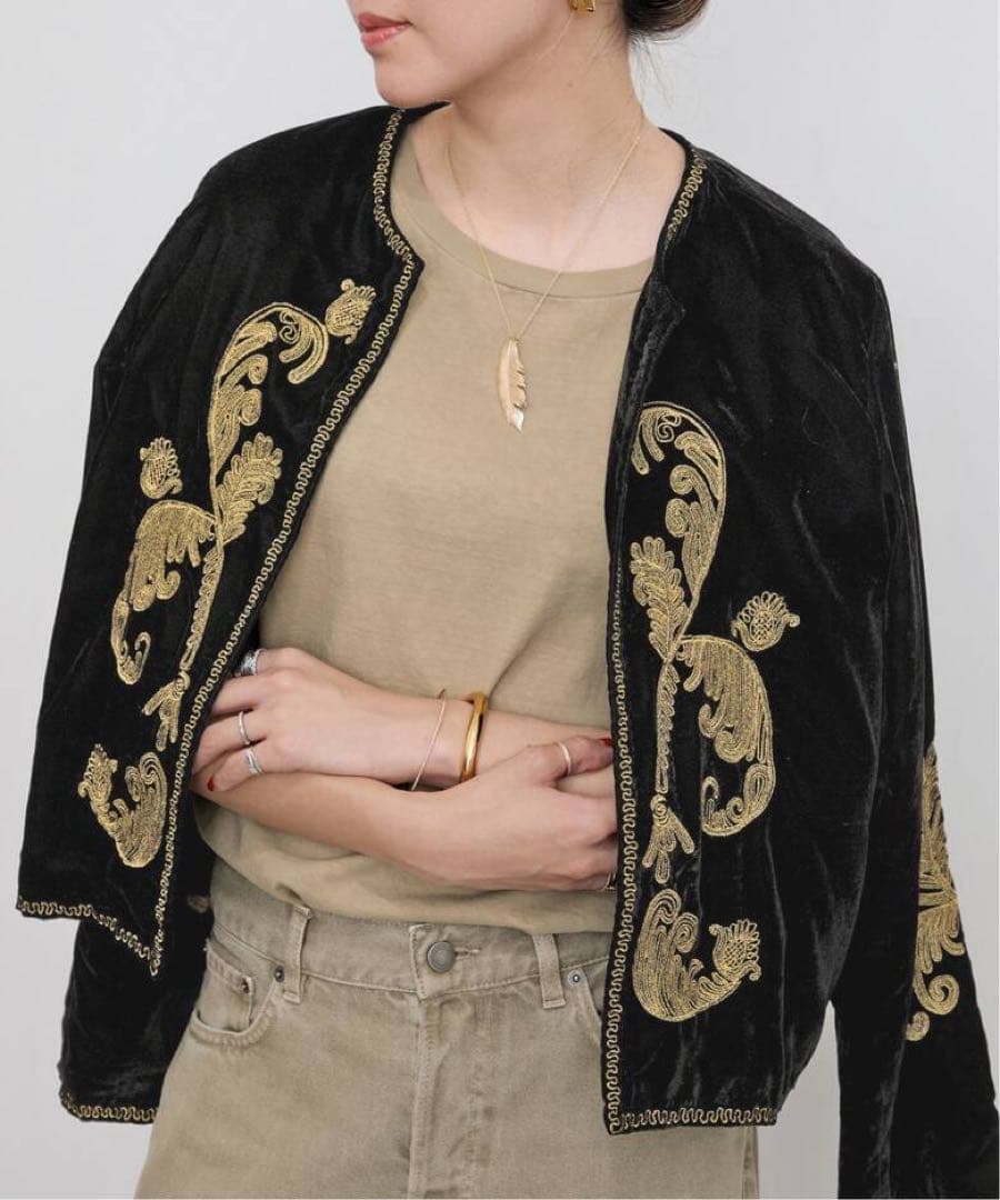【COUTURE D’ADAM】VELVET EMBROIDERY JACKET