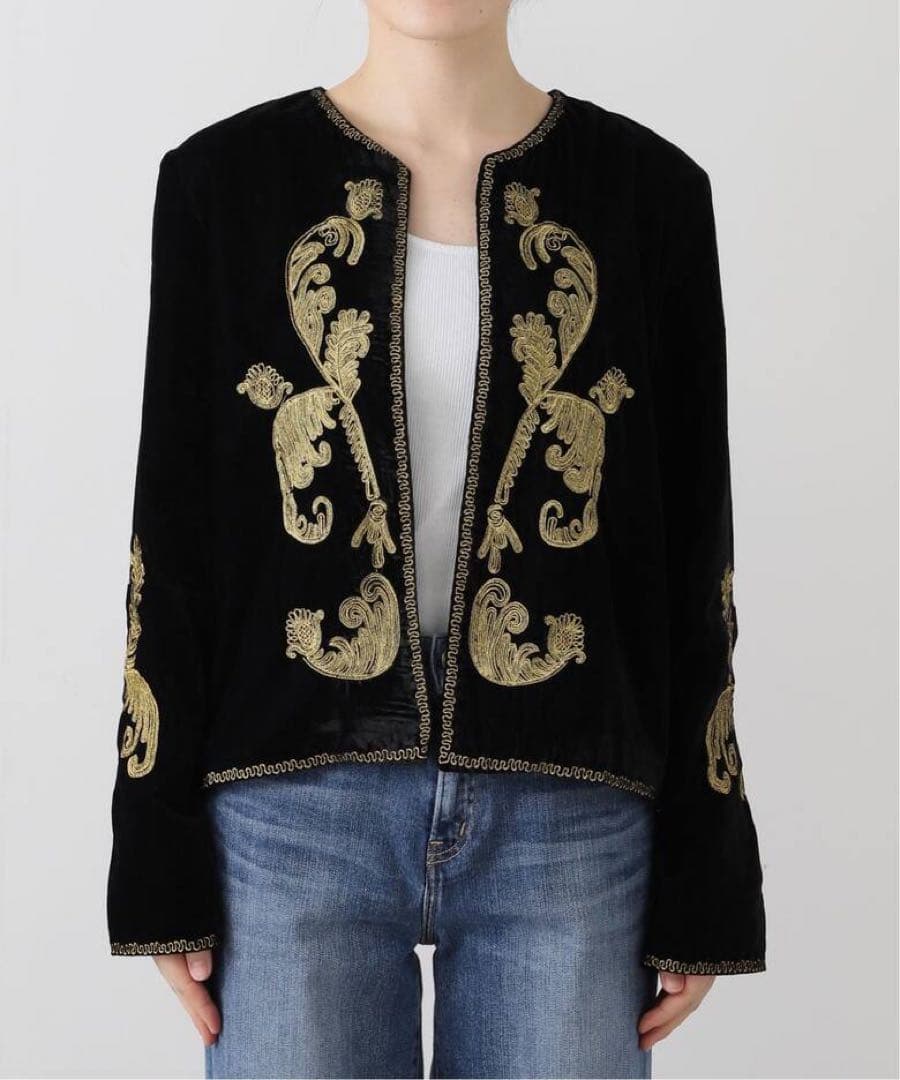 【COUTURE D’ADAM】VELVET EMBROIDERY JACKET