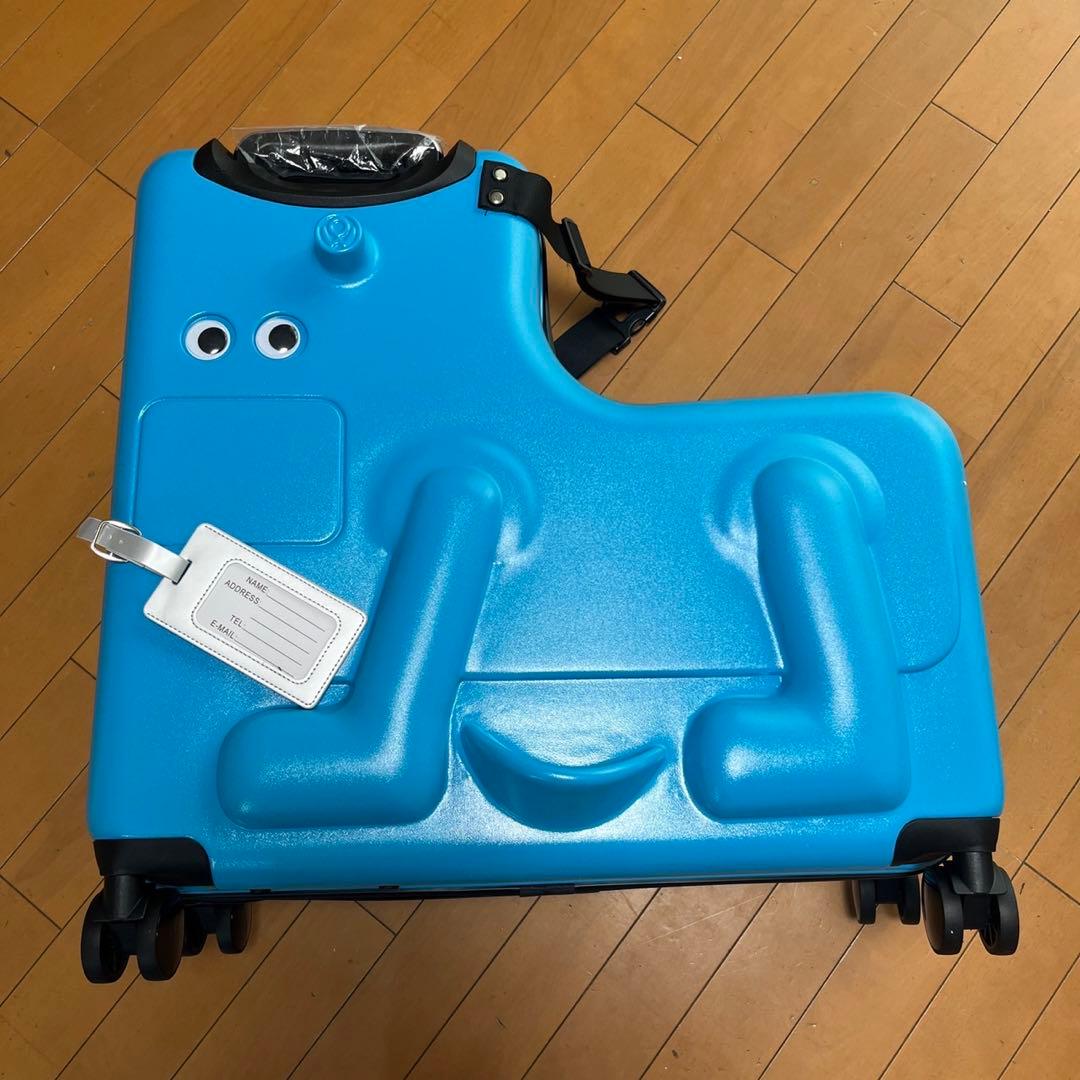 新品未使用　AO WEI LA 子供が乗れるキャリーケース　ブルー☆
