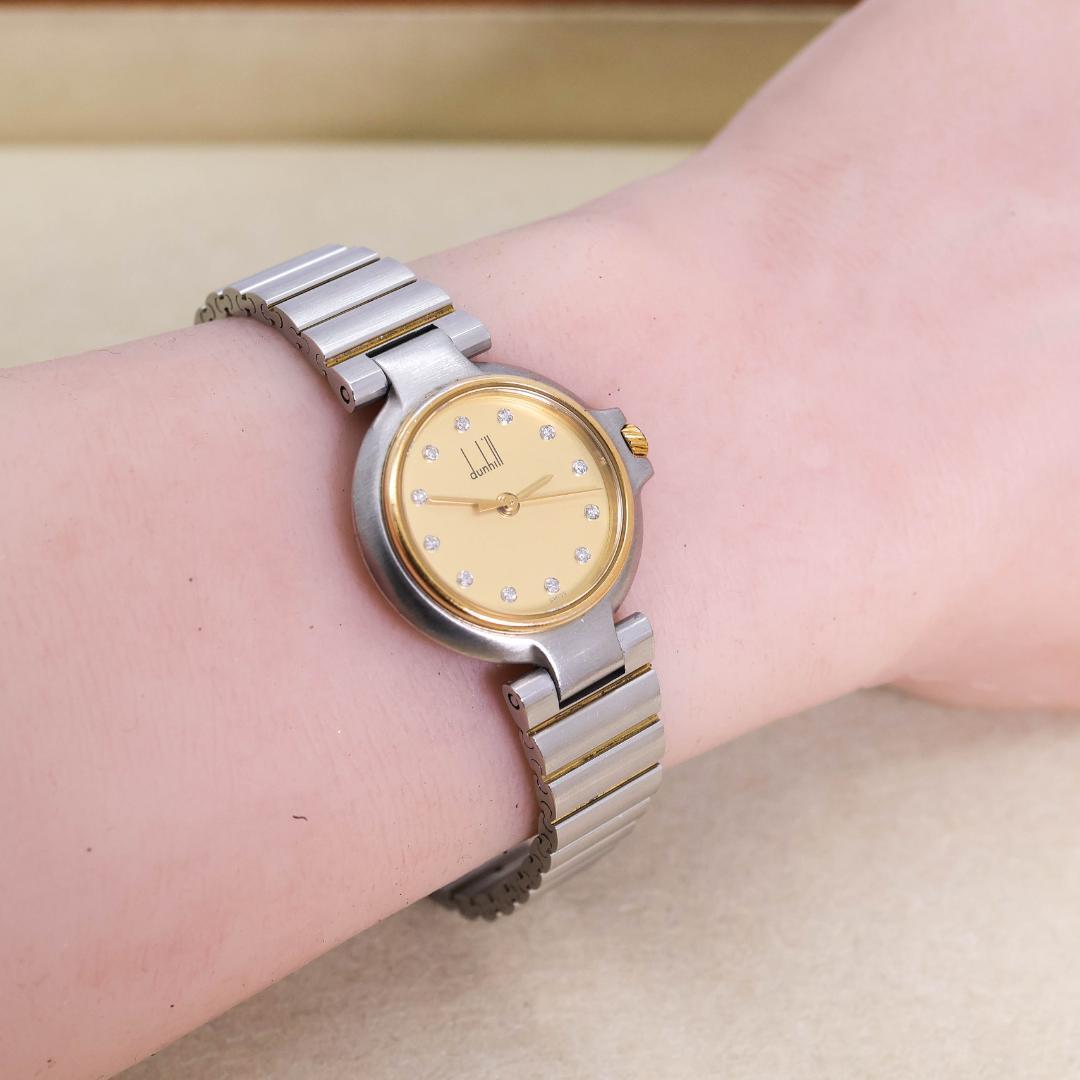 稼働 dunhill ミレニアム 腕時計 12Pダイヤモンド レディース2412