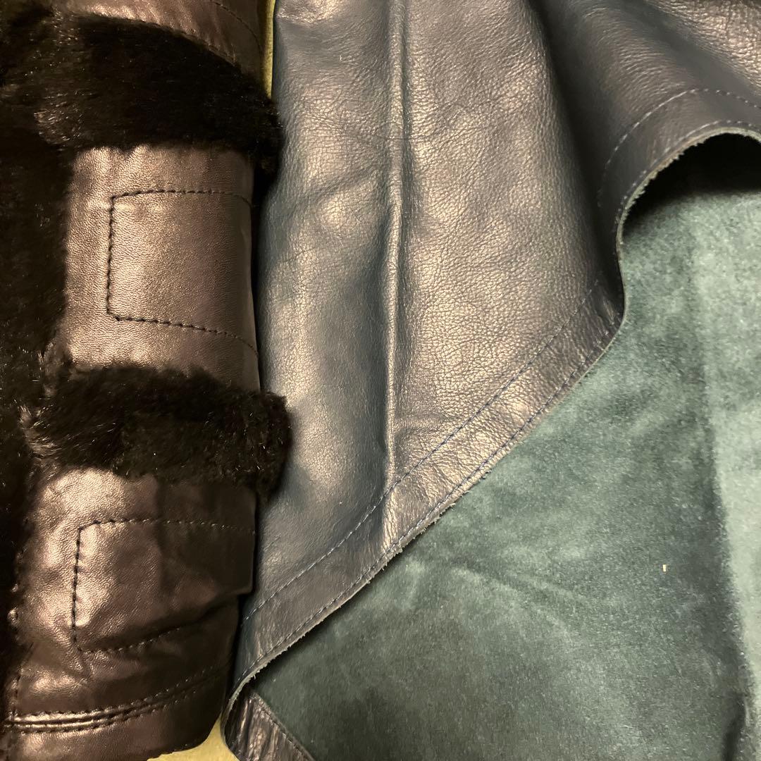 ダークビッケンバーグ　レザー ケープコート レザーマント　濃いめのブルーグレー