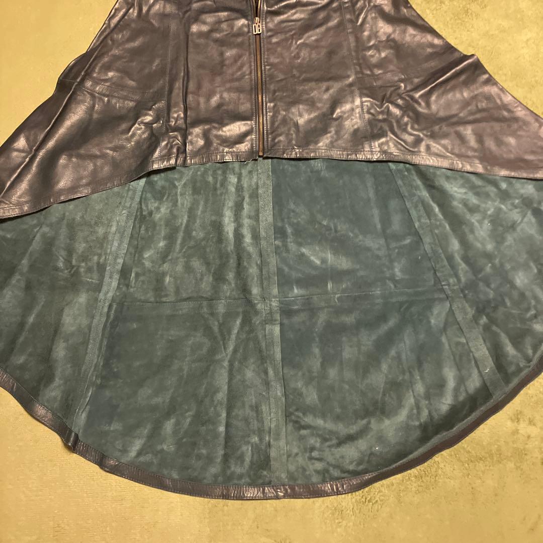 ダークビッケンバーグ　レザー ケープコート レザーマント　濃いめのブルーグレー